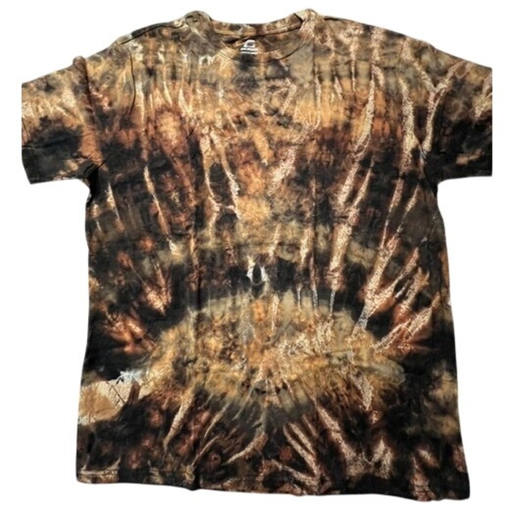Epic Sports T-Shirt Adult XL Brown Black Tie Dye Short Sleeve Crew Neck 2628